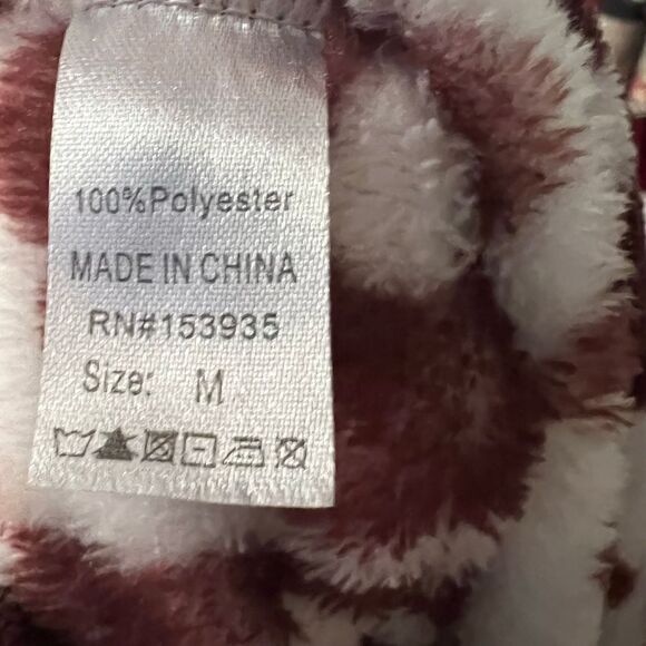 Geometric flowers super soft fleece 1/4 zip hoodie with kangaroo pocket brown an - Picture 9 of 12